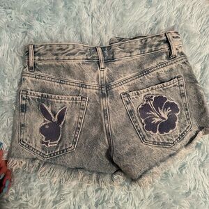 Pacsun Playboy Light Wash Jean Shorts